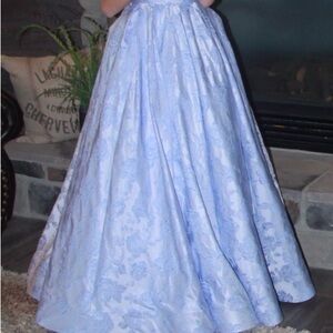 Elegant Blue Floral Prom/evening Gown